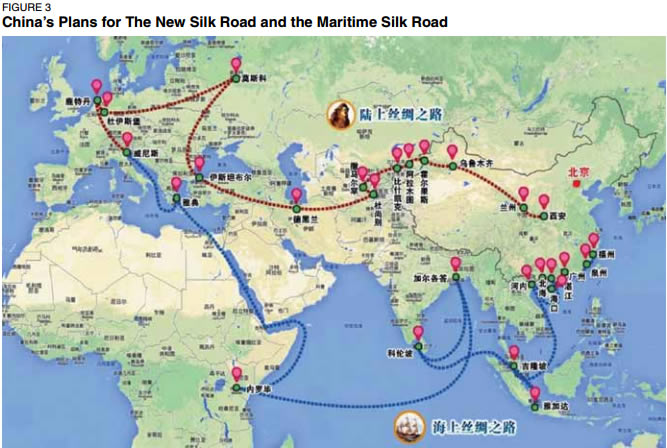 FIGURE 3: Chinas Plans for The New Silk Road and the Maritime Silk Road