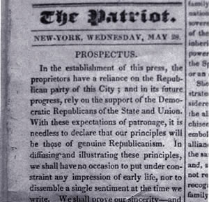 The New York Patriot newspaper, prospectus