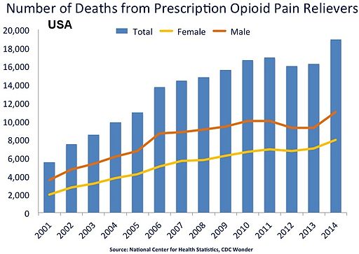 US timeline. Prescription opioid pain reliever deaths